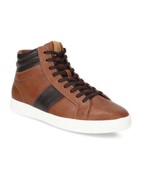 ALDO Men Brown Colourblocked Synthetic High-Top Flat Boots