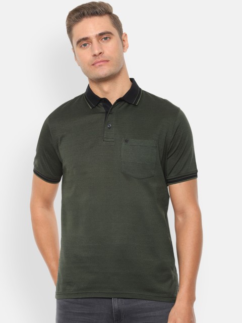 

Louis Philippe Men Green Solid Polo Collar T-shirt