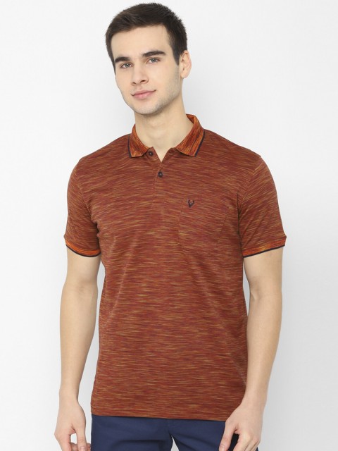 

Allen Solly Men Brown Striped Polo Collar T-shirt