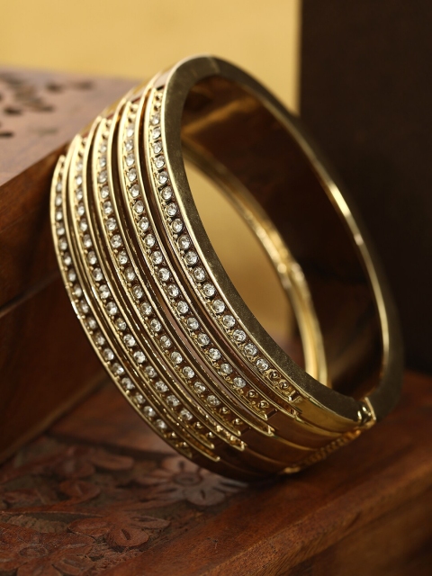 

ANIKAS CREATION Gold-Plated Hand Painted Cuff Bracelet