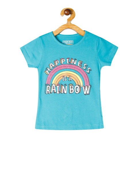 

Cherokee Girls Green Printed Round Neck T-shirt