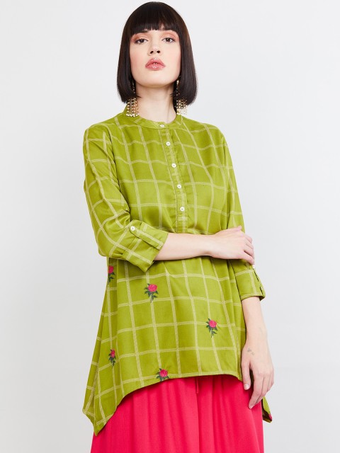 

max Green Checked Tunic