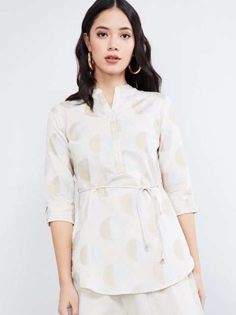 

max Off-White Printed Tie-Up Tunic