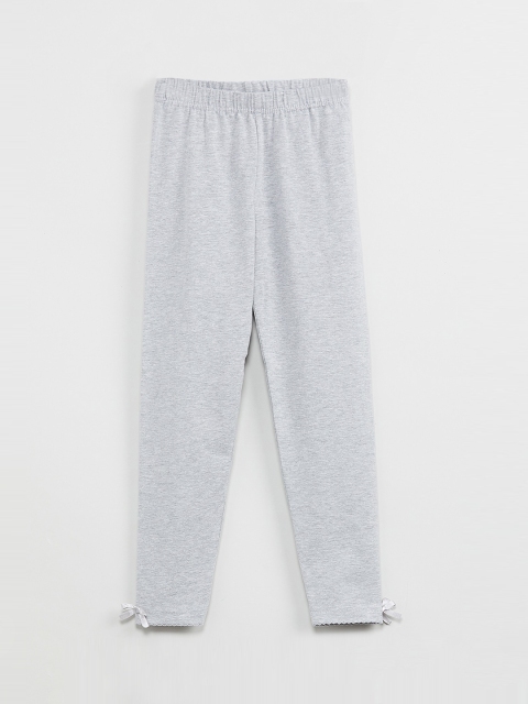 

max Girls Grey Solid Ankle-Length Leggings