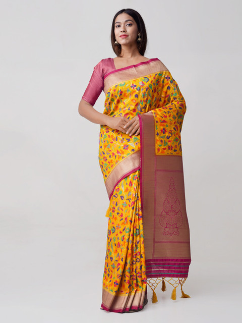 

Unnati Silks Multicoloured Silk Cotton Woven Design Sunderban Banarasi Saree, Multi