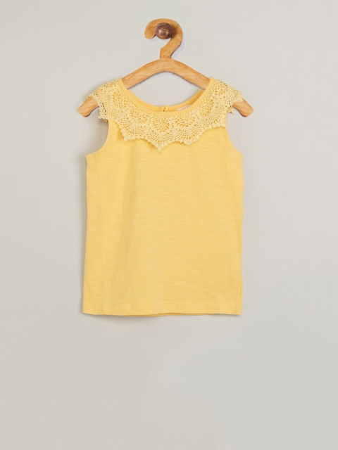 

max Girls Yellow Solid Top