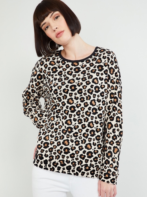 

max Women Brown & Black Animal Printed Top