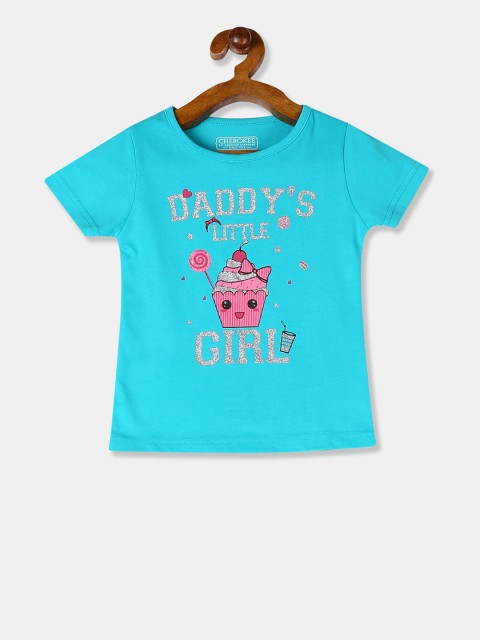 

Cherokee Girls Blue Printed Round Neck T-shirt