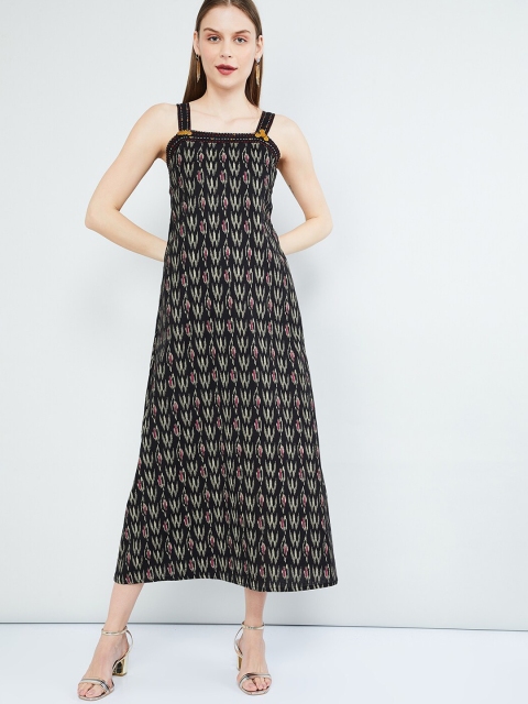 

max Women Black Printed A-Line Dress