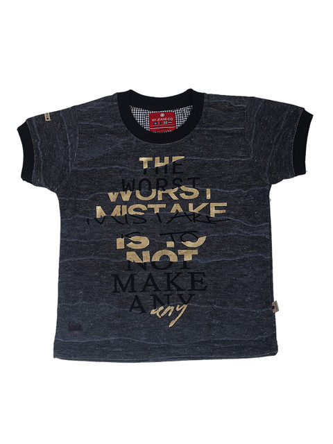 

Noddy Boys Black Printed Round Neck T-shirt