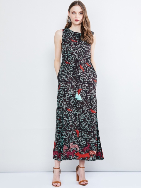 

max Women Brown Printed A-Line Dress
