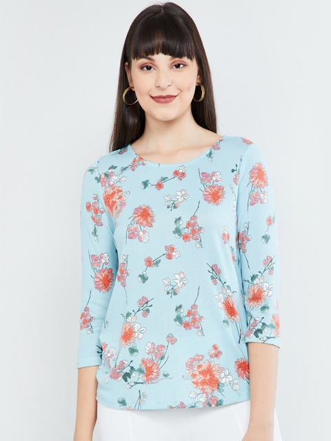 

max Women Blue Printed Top