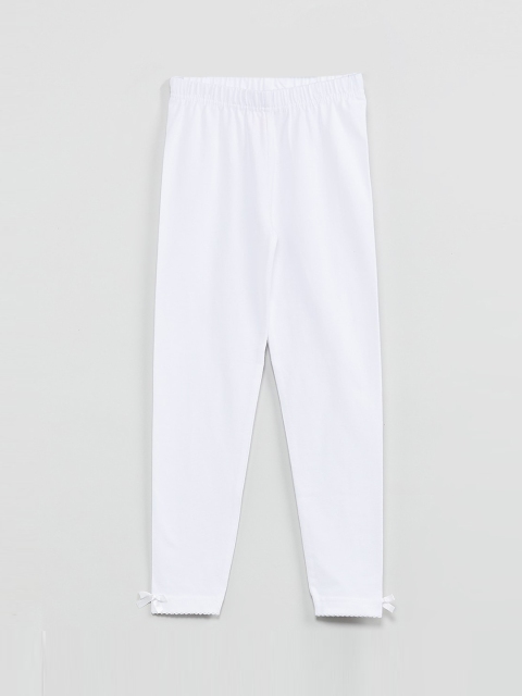 

max Girls White Solid Ankle-Length Leggings
