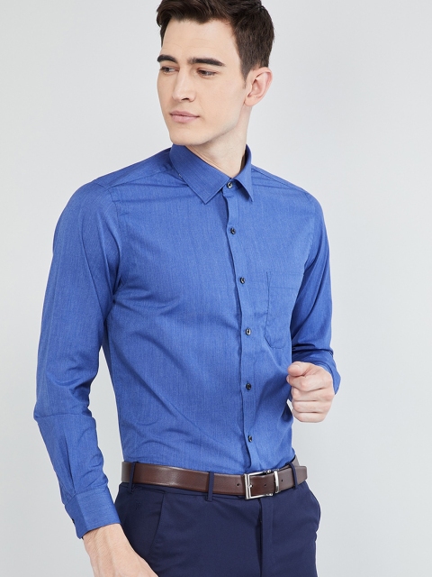 

max Men Blue Regular Fit Solid Casual Shirt