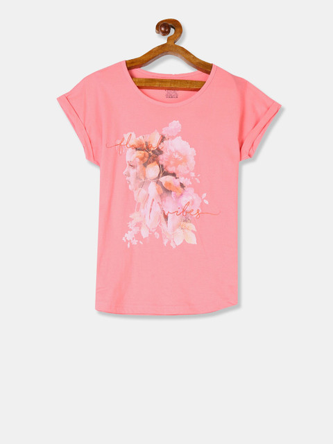 

Cherokee Girls Pink Printed Round Neck T-shirt