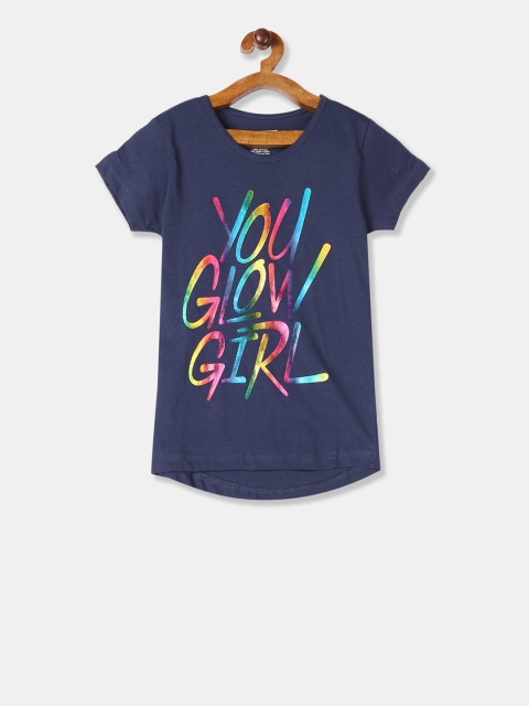 

Cherokee Girls Blue Printed Round Neck T-shirt