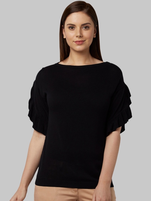 

Park Avenue Woman Women Black Solid Pullover Sweater