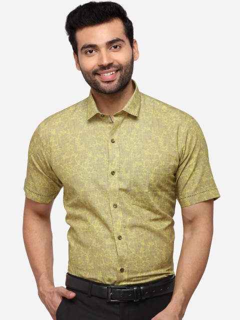 

JB STUDIO Men Yellow Slim Fit Printed Casual Shirt