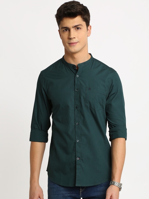 

TED HARBOR Men Green Slim Fit Solid Casual Shirt