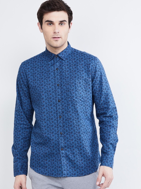 

max Men Blue Regular Fit Printed Casual Shirt
