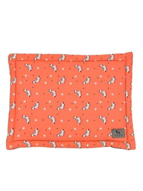 

Heads Up For Tails Orange & White Zebra Print Chew Resistant Indoor Dog Mat