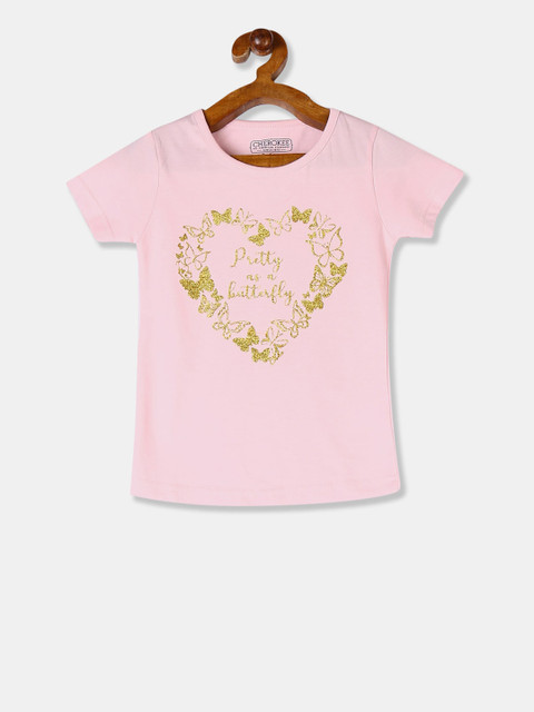 

Cherokee Girls Pink Printed Round Neck T-shirt