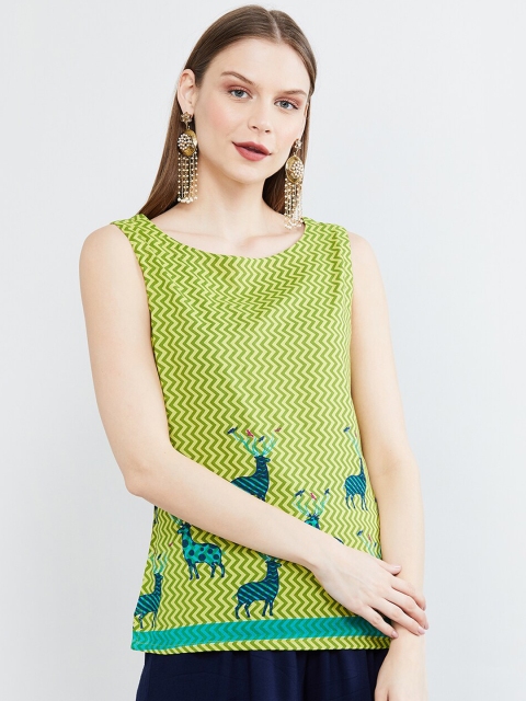 

max Women Green Printed Top