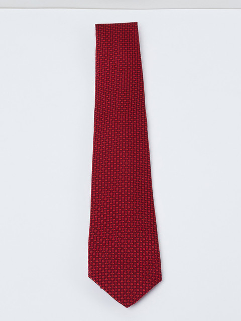 

max Red Woven Design Skinny Tie