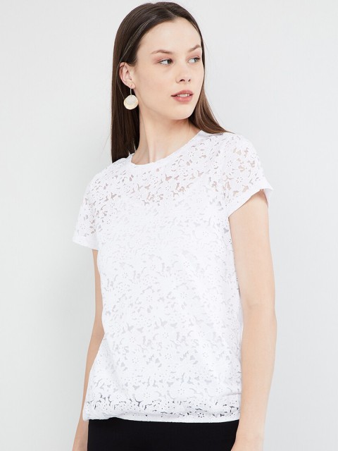 

max Women Off-White Self Design Top