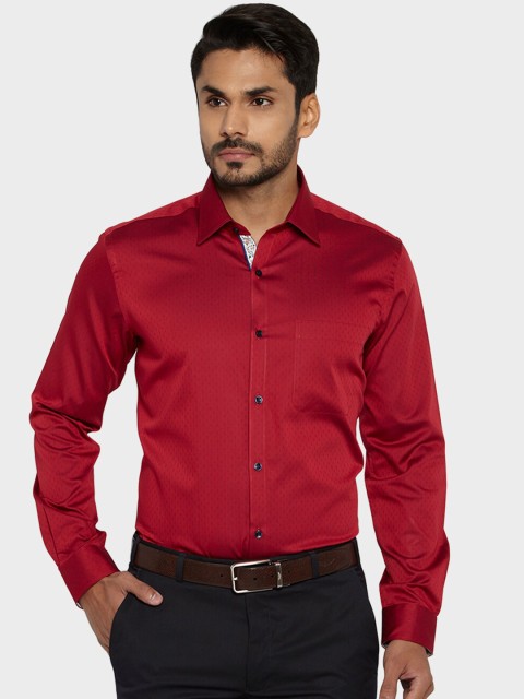 

Raymond Men Red Regular Fit Printed Formal Shirt