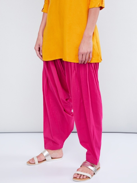 

max Women Fuchsia Pink Solid Loose-Fit Patiala Salwar