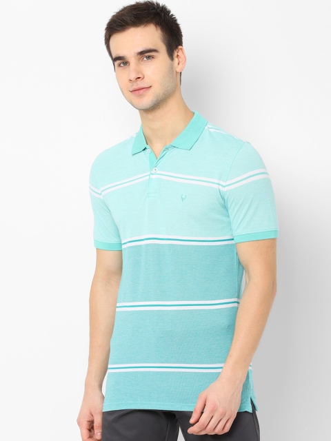 

Allen Solly Men Blue Striped Polo Collar T-shirt