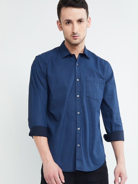 

max Men Blue Regular Fit Printed Casual Shirt