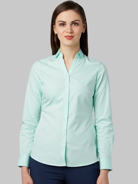 

Park Avenue Woman Women Green Regular Fit Solid Casual Shirt