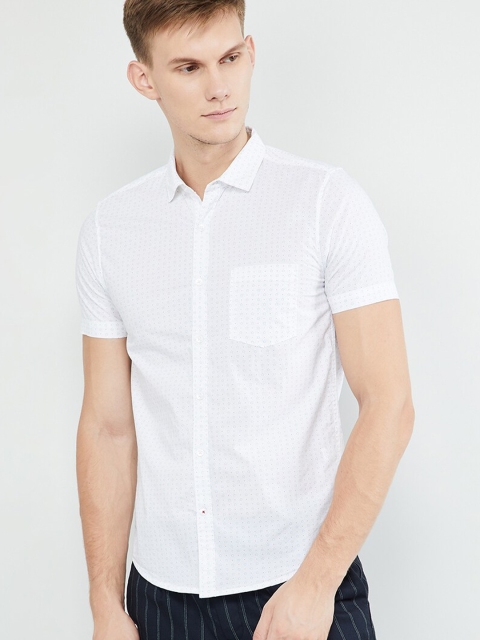 

max Men White Regular Fit Printed Casual Shirt