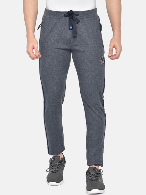 

beevee Men Grey Solid Straight-Fit Track Pants