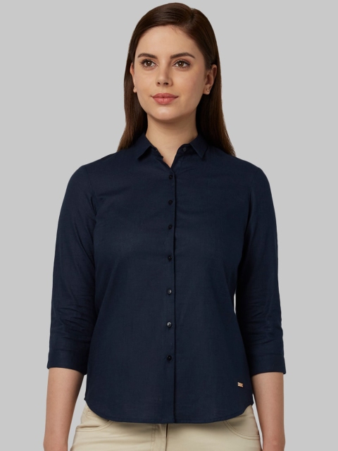 

Park Avenue Woman Blue Regular Fit Solid Formal Shirt