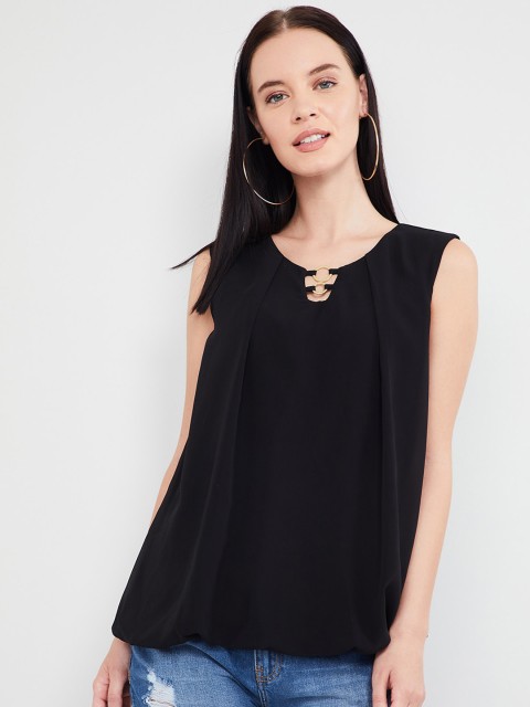 

max Women Black Solid Top