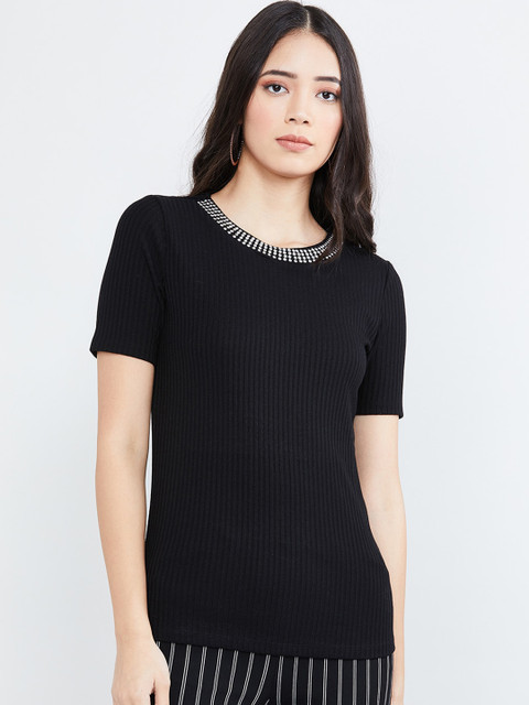 

max Women Black Solid Top