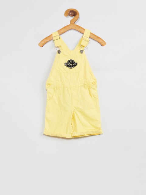 

max Boys Yellow Solid Dungaree