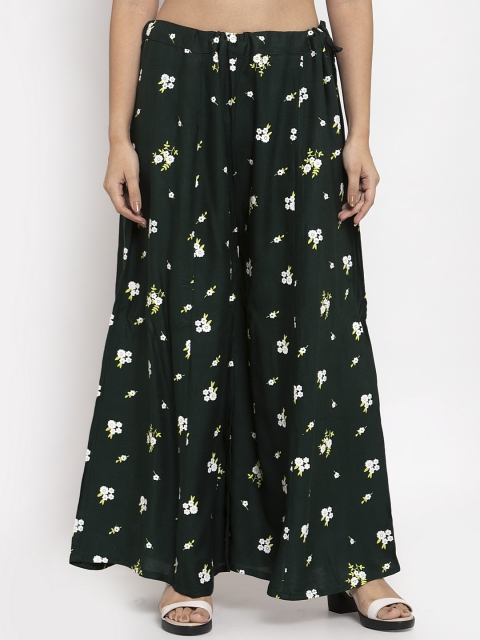 

Clora Creation Women Olive Green Printed Flared Palazzos