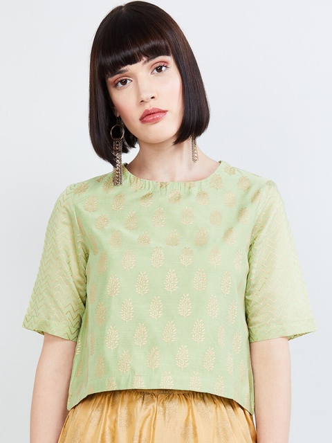 

max Women Green Printed Top