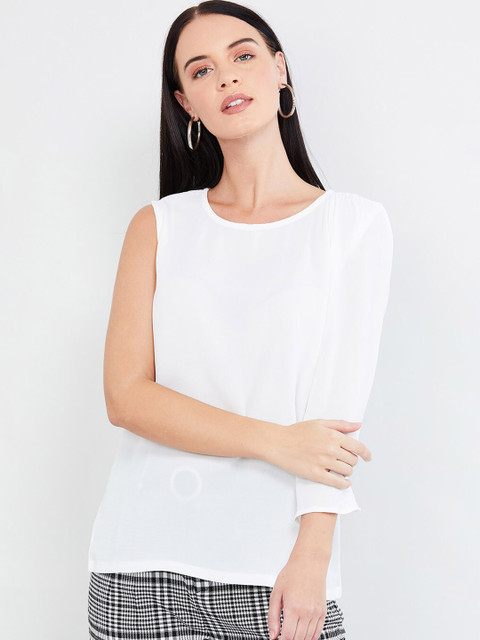 

max Women Off-White Solid Top