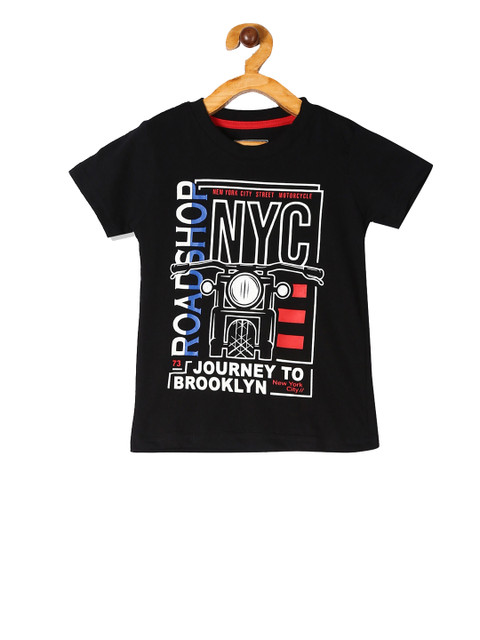 

Cherokee Girls Black Printed Round Neck T-shirt
