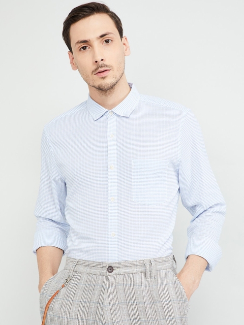 

max Men Blue Regular Fit Printed Casual Shirt