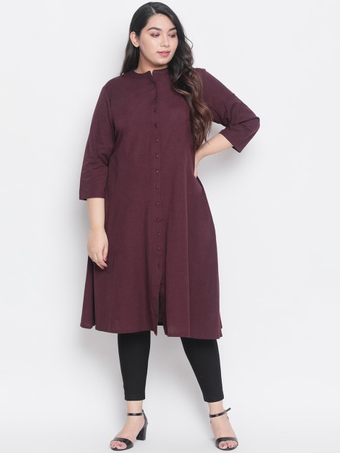 

Amydus Women Purple Solid A-Line Kurta