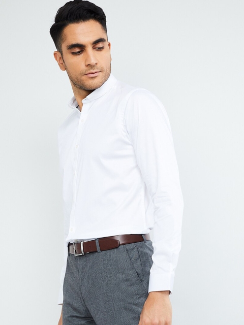 

max Men White Slim Fit Solid Formal Shirt