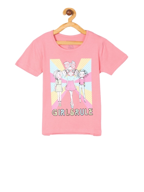 

Cherokee Girls Pink Printed Round Neck T-shirt