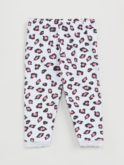 

max Girls Grey & Black Animal Printed Ankle-Length Leggings