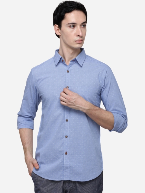 

Greenfibre Men Blue Regular Fit Solid Casual Shirt